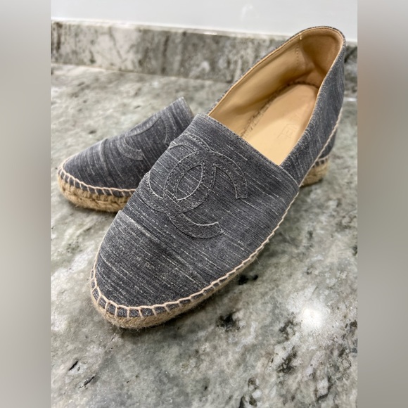 CHANEL Espadrilles Espadrille flats BRAND NEW Size 41 Size 10 Blue Grey Suede - Picture 3 of 11